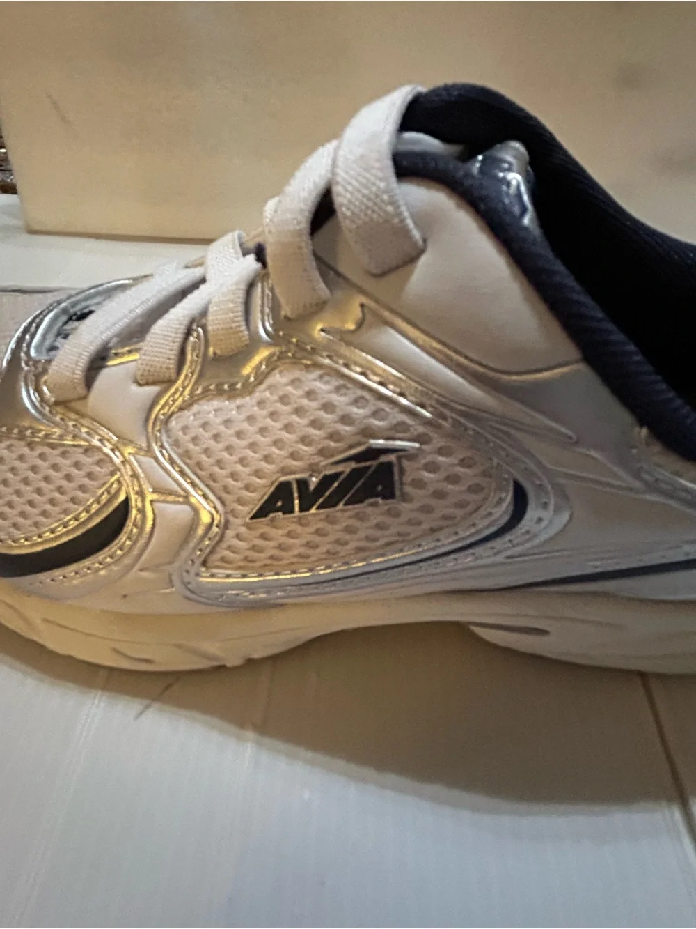 Avia Kids Silver and White Athletic Sneakers
